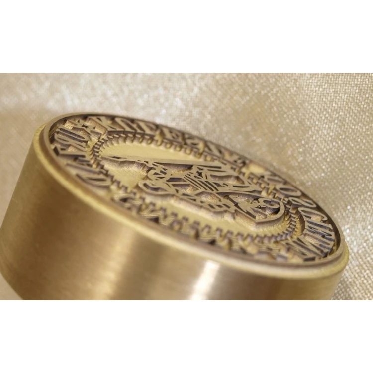Messingstempel 38mm Gravurtiefe etwa 0,7mm