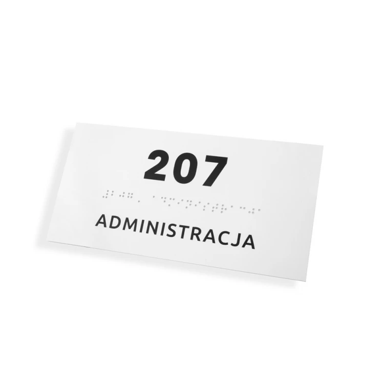 Verwaltung - Schild mit Braille-Schrift - Größe 200x100mm - Hartes PVC - SIMPLE - TAB339