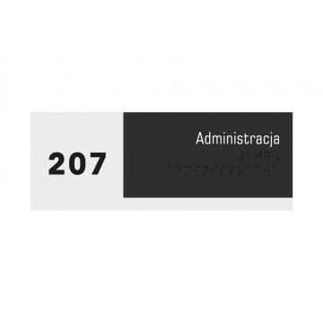 Verwaltung - Schild mit Braille-Schrift - gefrostetes Acryl und schwarze ADA Abm. 200x75mm - NORD - TAB322