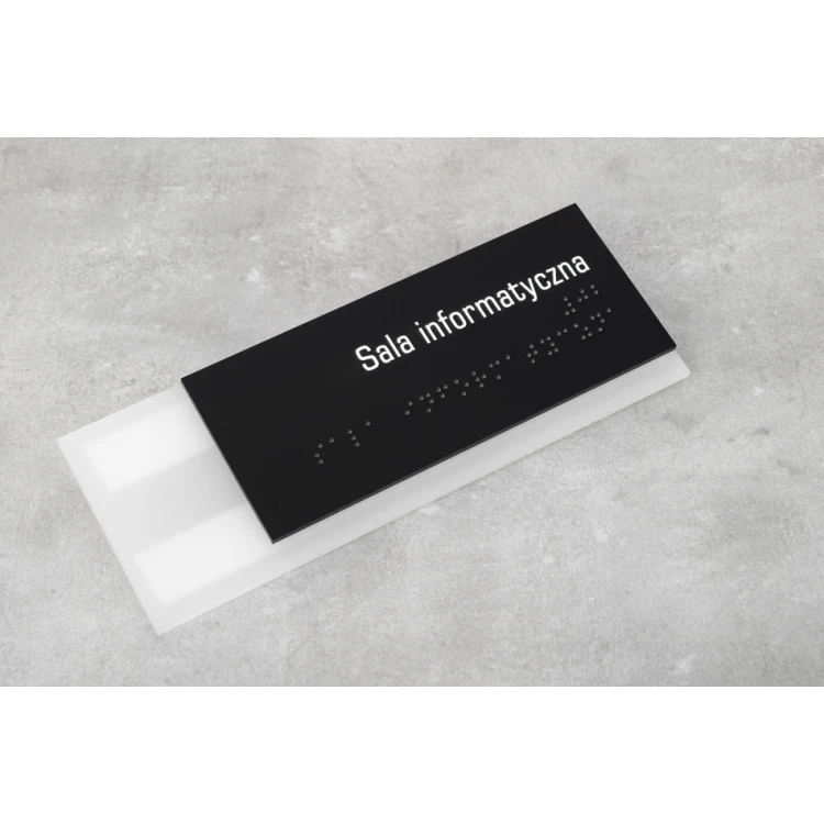Verwaltung - Schild mit Braille-Schrift - gefrostetes Acryl und schwarze ADA Abm. 200x75mm - NORD - TAB322
