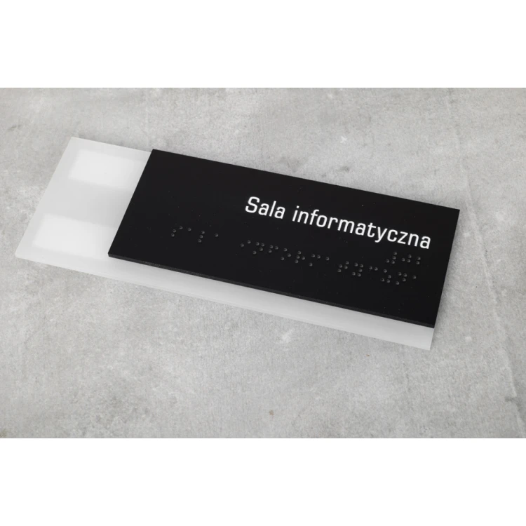 Verwaltung - Schild mit Braille-Schrift - gefrostetes Acryl und schwarze ADA Abm. 200x75mm - NORD - TAB322
