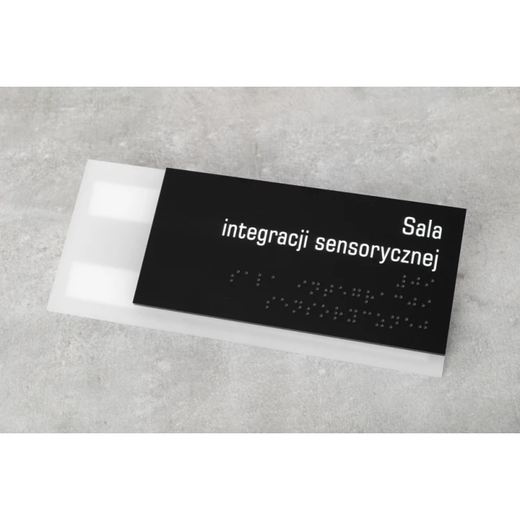 Verwaltung - Schild mit Braille-Schrift - gefrostetes Acryl und schwarze ADA Abm. 200x75mm - NORD - TAB322