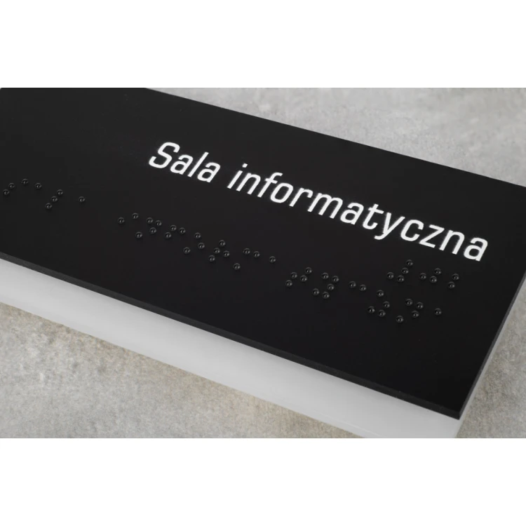 Verwaltung - Schild mit Braille-Schrift - gefrostetes Acryl und schwarze ADA Abm. 200x75mm - NORD - TAB322
