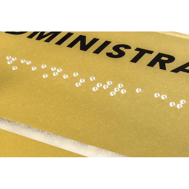 Verwaltung - Plexiglasschild mit Brailleschrift auf Abstandshaltern - Maße 160x75mm - TAB271
