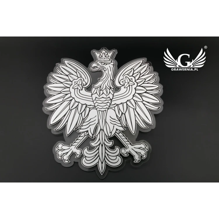 Graviertes Wappen von Polen - Plexiglas mit Gravierlaminat - Maße: 230x210mm - DEK015