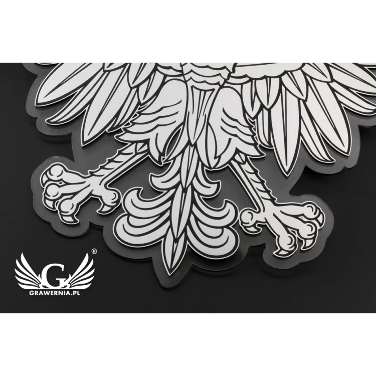 Graviertes Wappen von Polen - Plexiglas mit Gravierlaminat - Maße: 230x210mm - DEK015