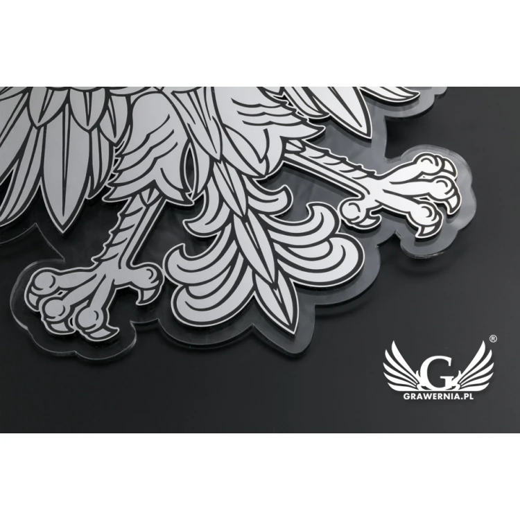 Graviertes Wappen von Polen - Plexiglas mit Gravierlaminat - Maße: 230x210mm - DEK015