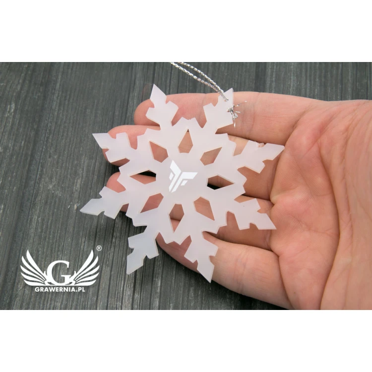 Gefrostete Dekorationen mit beliebigem UV-Druck - Größe 80x80mm - Schneeflocke - BDR013