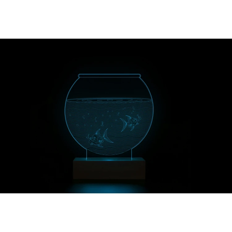 Aquarium - 3D LED RGB Lampe mit Fernbedienung - L3D012