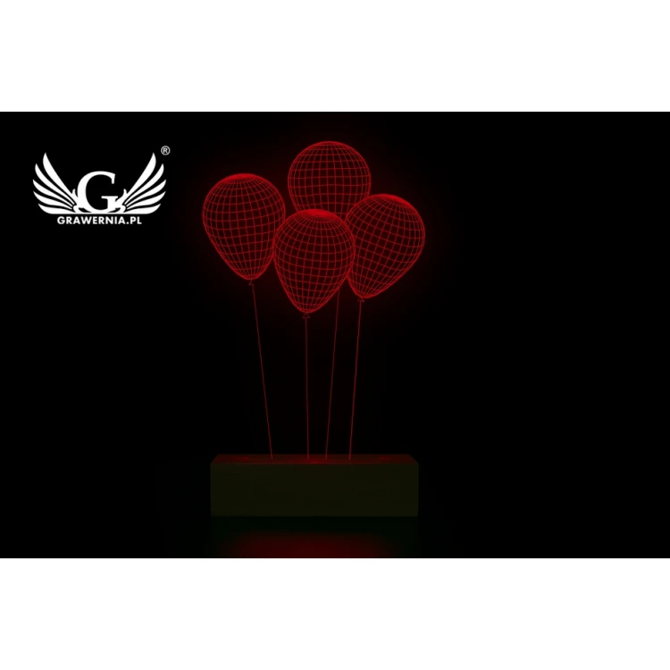 Ballons - 3D LED RGB Lampe mit Fernbedienung - L3D014