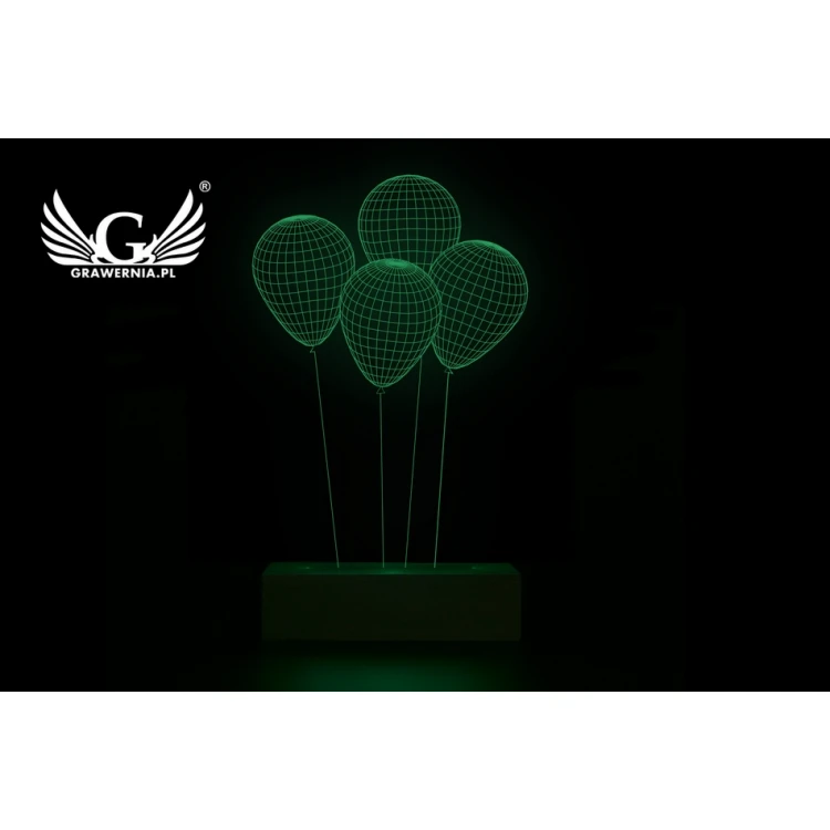 Ballons - 3D LED RGB Lampe mit Fernbedienung - L3D014