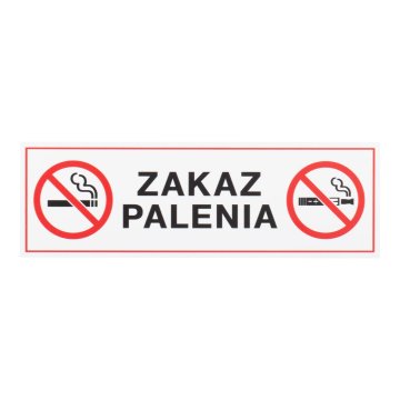 Weiße Nichtraucherschild - UV-Druck - Abm. 200x65mm - Z021