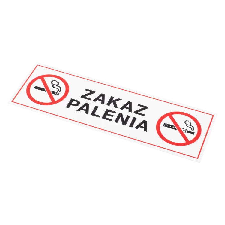 Weiße Nichtraucherschild - UV-Druck - Abm. 200x65mm - Z021