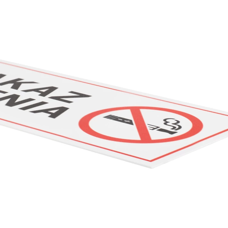 Weiße Nichtraucherschild - UV-Druck - Abm. 200x65mm - Z021