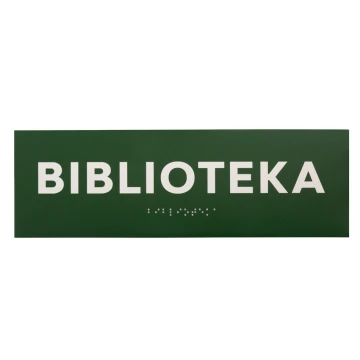 Bibliothek - Tür- oder Wandtafel mit Braille-Schrift - Größe 310x100mm - PVC - UV-Druck - TAB284
