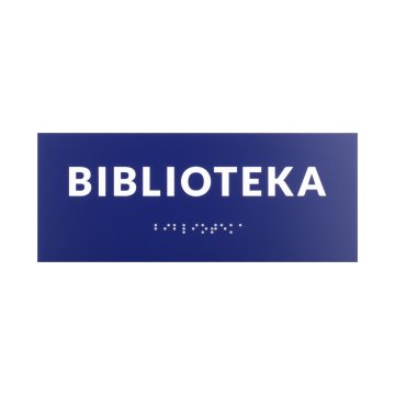 Bibliothek - Tür- oder Wandtafel mit Braille-Schrift - Größe 200x80mm - TAB557