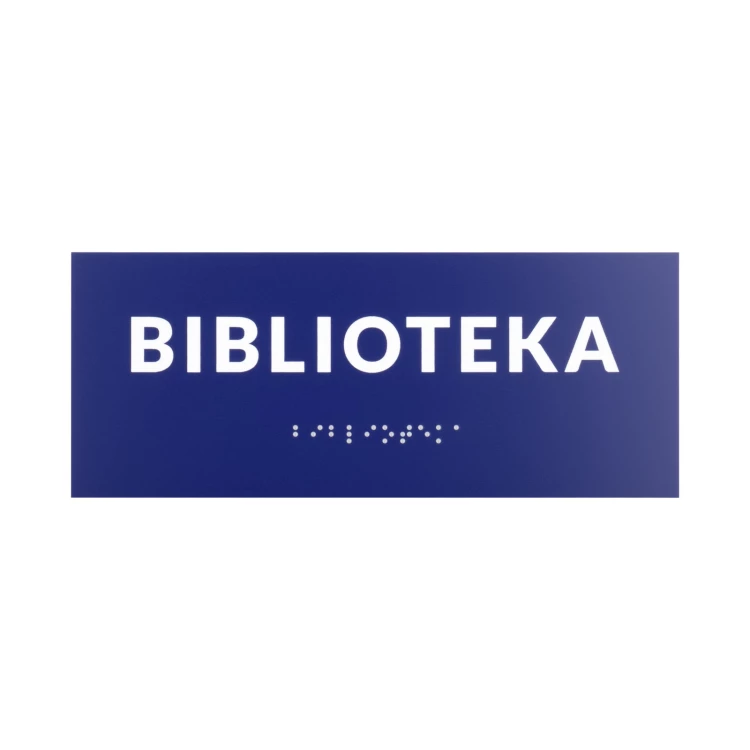 Bibliothek - Tür- oder Wandtafel mit Braille-Schrift - Größe 200x80mm - TAB557