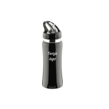 Sportflasche 550 ml - Edelstahl - Farbe Schwarz