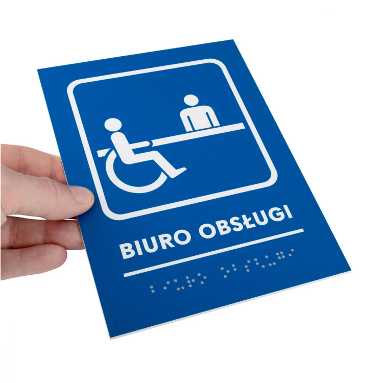Kundendienstbüro - Schild mit Brailleschrift - Größe 140x190mm - Hartes PVC - TAB480