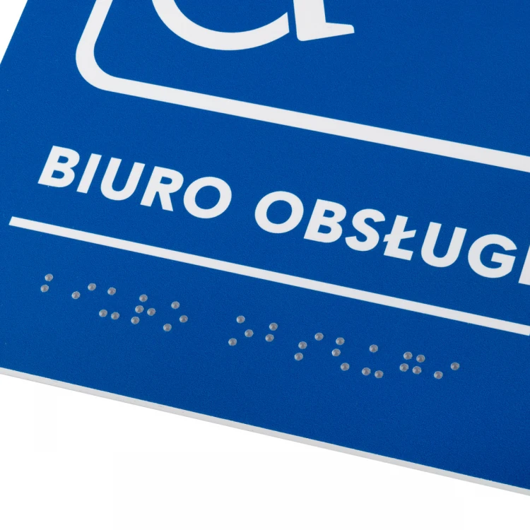 Kundendienstbüro - Schild mit Brailleschrift - Größe 140x190mm - Hartes PVC - TAB480