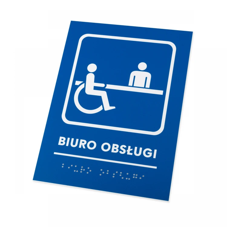 Kundendienstbüro - Schild mit Brailleschrift - Größe 140x190mm - Hartes PVC - TAB480