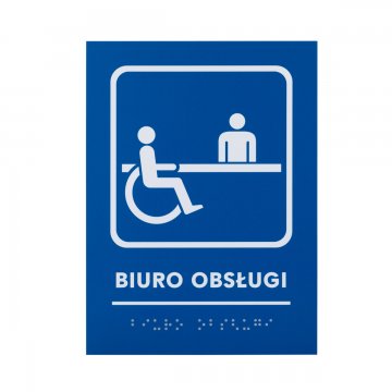 Kundendienstbüro - Schild mit Brailleschrift - Größe 140x190mm - Hartes PVC - TAB480