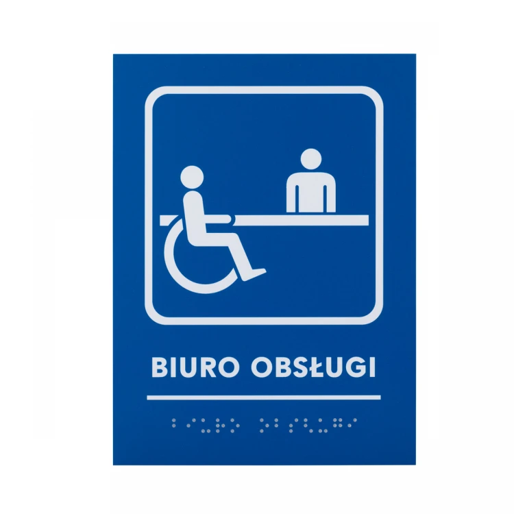 Kundendienstbüro - Schild mit Brailleschrift - Größe 140x190mm - Hartes PVC - TAB480