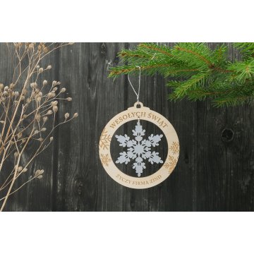 Weihnachtsbaumkugeln aus Holz und Plexiglas - Größe 80x86mm - beliebige Gravur - BDR021
