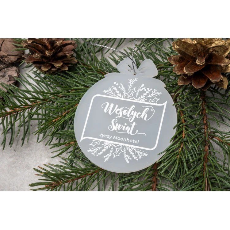 Weihnachtsbaumkugeln aus Plexi Frost - Größe 71x82mm - beliebiger Druck - BDR035