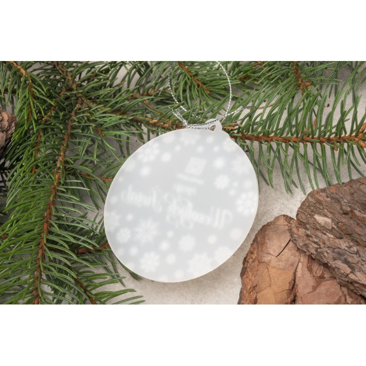 Weihnachtsbaumkugeln aus Plexi Frost - Größe 80x86mm - beliebiger Druck - BDR033