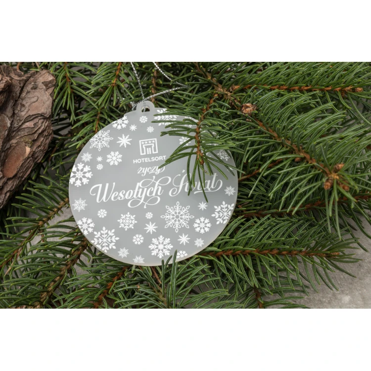 Weihnachtsbaumkugeln aus Plexi Frost - Größe 80x86mm - beliebiger Druck - BDR033