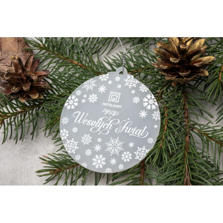 Weihnachtsbaumkugeln aus Plexi Frost - Größe 80x86mm - beliebiger Druck - BDR033