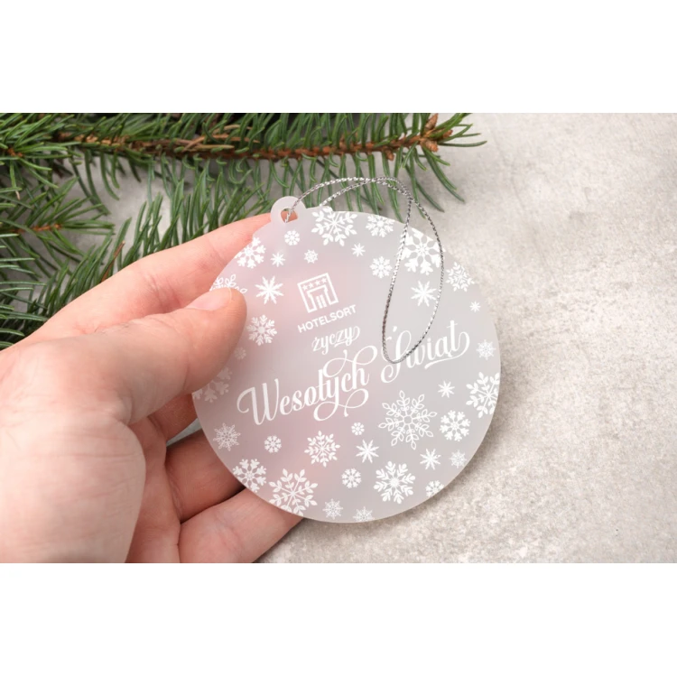 Weihnachtsbaumkugeln aus Plexi Frost - Größe 80x86mm - beliebiger Druck - BDR033