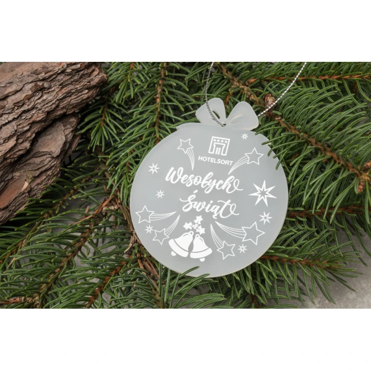 Weihnachtsbaumkugeln aus Plexi Frost - Größe 71x82mm - beliebiger Druck - BDR034