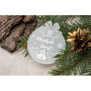 Weihnachtsbaumkugeln aus Plexi Frost - Größe 71x82mm - beliebiger Druck - BDR034