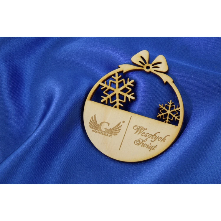 Weihnachtsbaumkugeln aus Sperrholz mit beliebiger Gravur - Abmessungen 71x82mm - BDR001