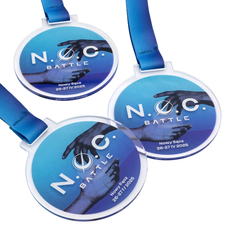  Acrylmedaille mit individuellem Druck und Logoband - MGR122