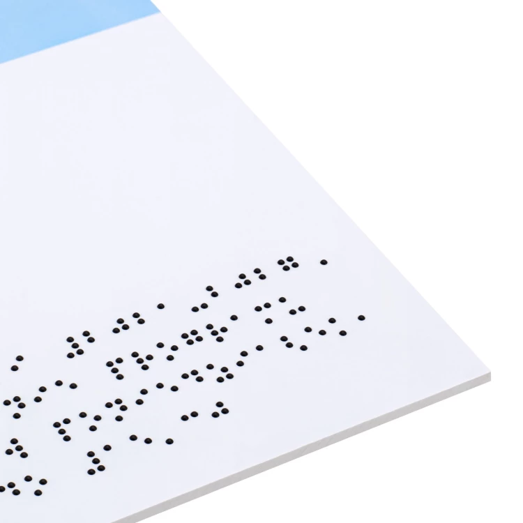 Plakette mit Blindenschrift und Druck - Größe 297mmx420mm - TAB704