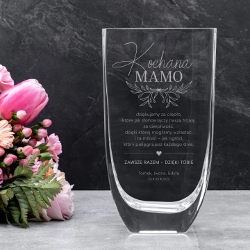 Vase mit Gravur - Flora - Geschenk für die Mutter - WAZ027