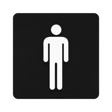 Konvexe Piktogramm-Plakette - Herrentoilette - TAB691