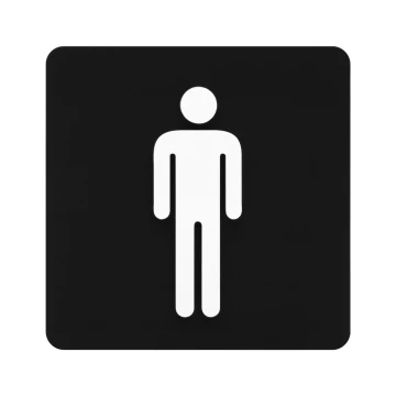 Konvexe Piktogramm-Plakette - Herrentoilette - TAB691