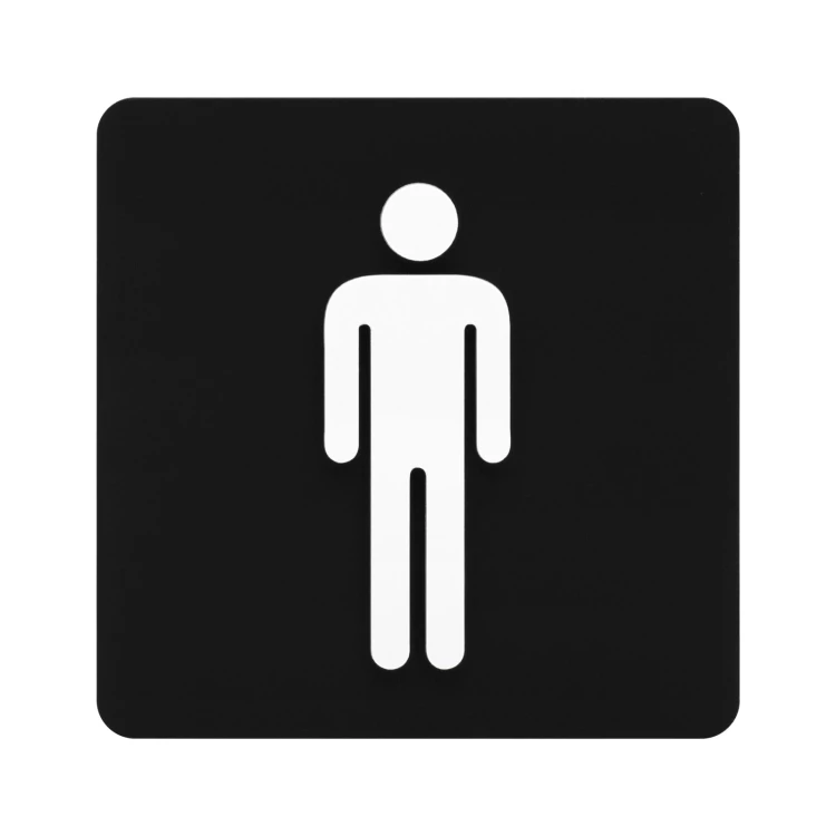 Konvexe Piktogramm-Plakette - Herrentoilette - TAB691