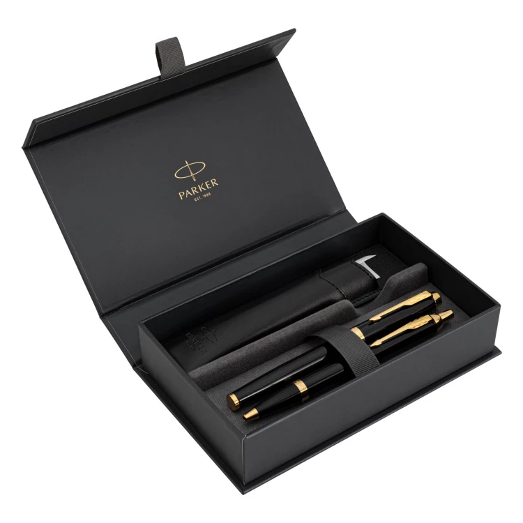Parker IM Black GT Set - Füllfederhalter + Kugelschreiber mit Etui - PAR251