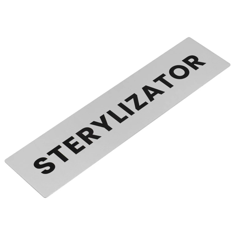 Informationsschild aus Aluminium - Sterilisator - 195x47mm - NANODRUK - TAN005