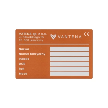 Namensschild aus Aluminium - 100x65mm - NANODRUK - TAN009
