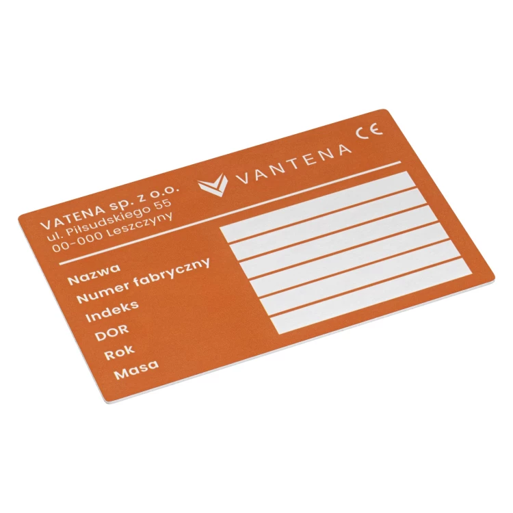 Namensschild aus Aluminium - 100x65mm - NANODRUK - TAN009