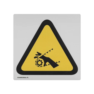Gefahr des Hängenbleibens in einer Kette - Informationsschild aus Aluminium - 80x80mm - NANODRUK - TAN010