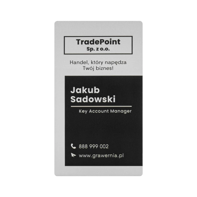 Aluminium Werbe-Visitenkarte - 90x50mm - NANODRUK - TAN015