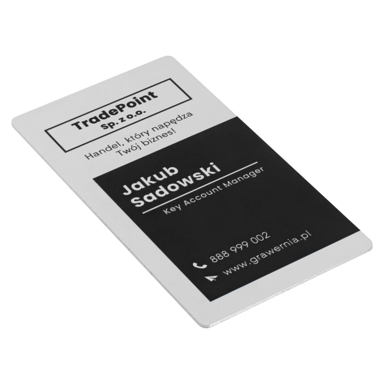 Aluminium Werbe-Visitenkarte - 90x50mm - NANODRUK - TAN015