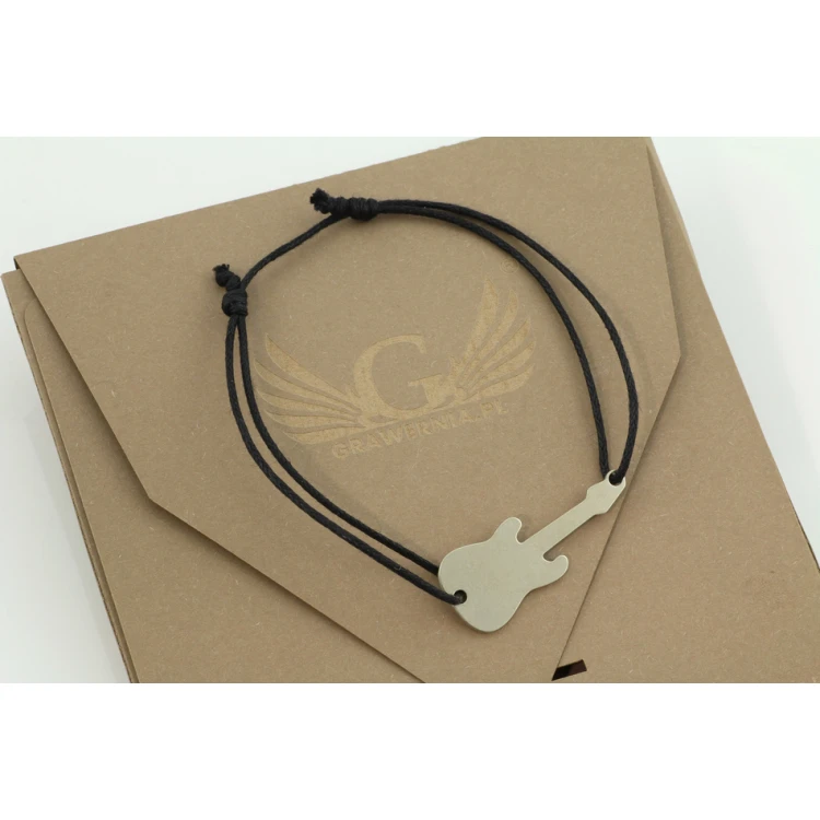 Seilarmband ELEKTRISCHE GITARRE - Neues Silber - BNS002